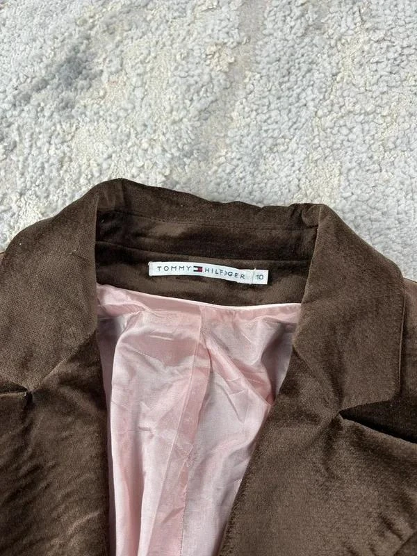 Vintage 90s Tommy Hilfiger Women's Brown Blazer Long Sleeve Jacket Size M – photo 4